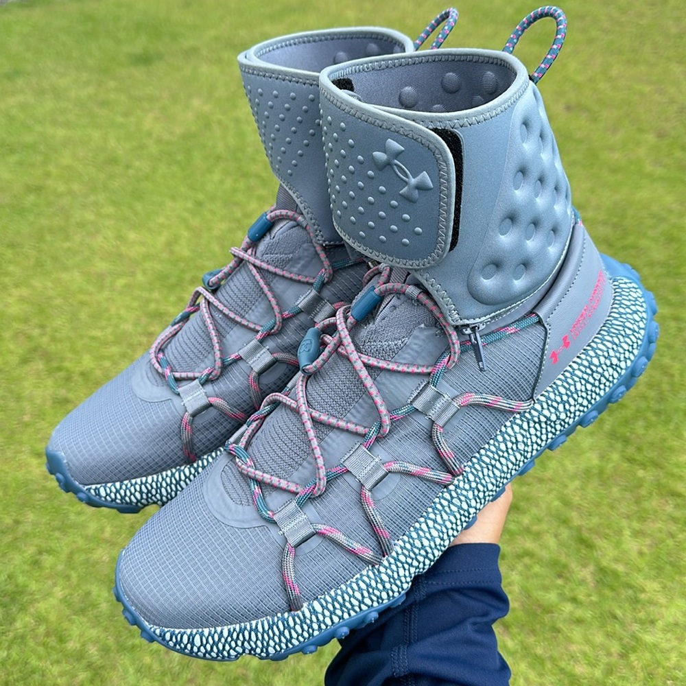 Under Armour Men’s  HOVR Summit Fat Tire Cuff Grey Blue Shoes 3022945-104 - Picture 3 of 7